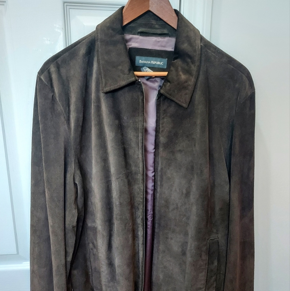 COPY - Banana Republicdark brown suede zippered ja